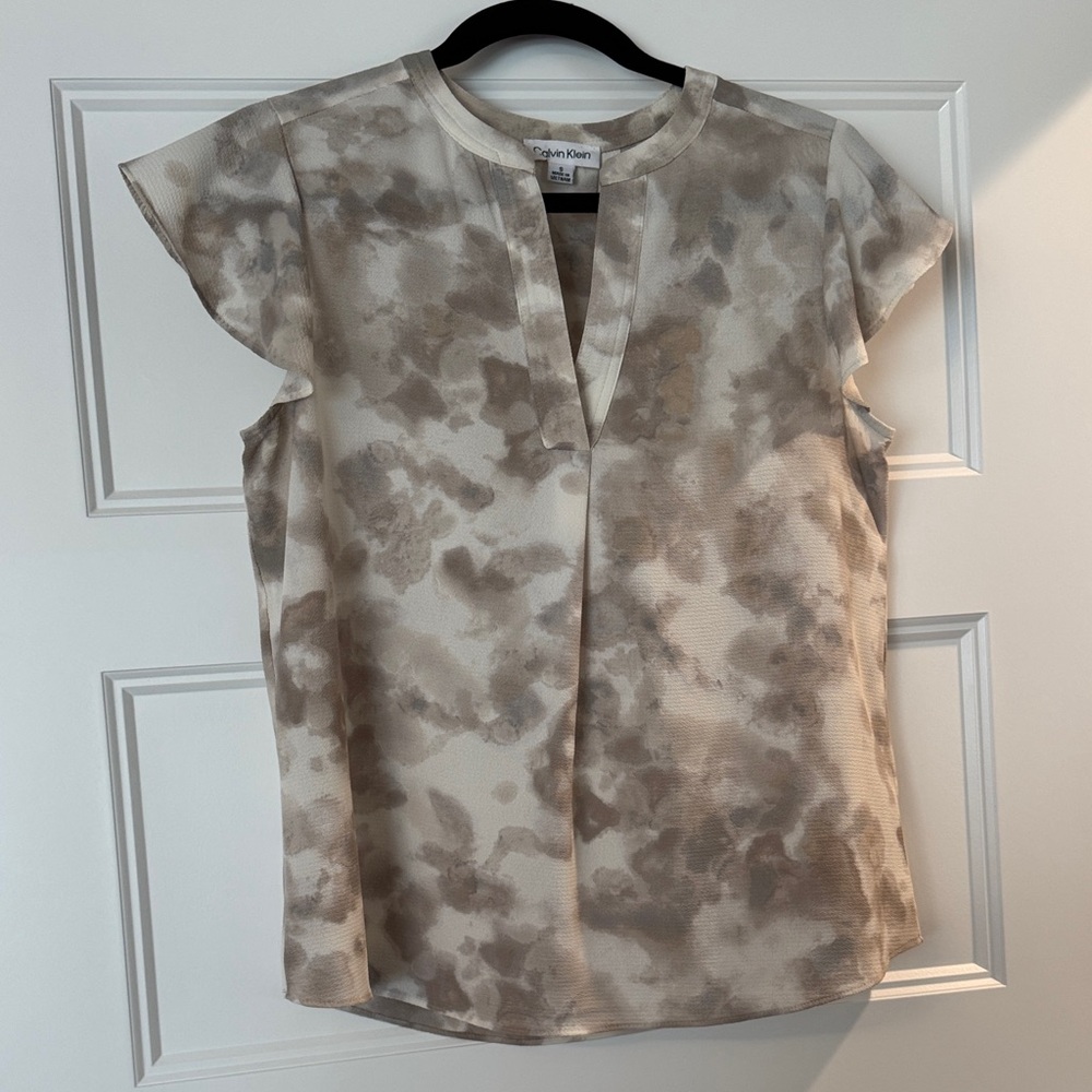 Calvin Klein Women's Beige and Taupe Blouse